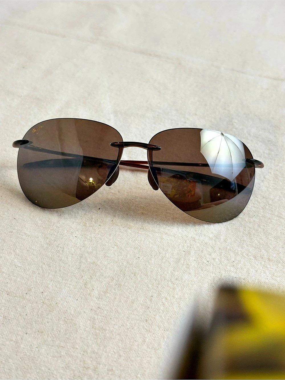 Maui Jim Sugar Beach H421-26 Rimless Rootbeer Brown Sunglasses NIB